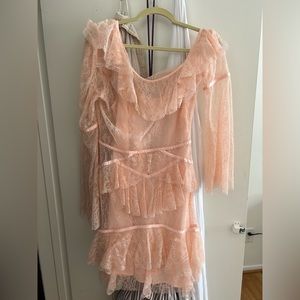Alice McCall blush pink tulle and lace mini dress with slip size 6
